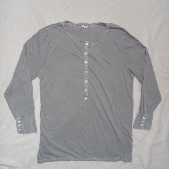 J. Crew Tops - 5 for $10 J Crew Gray Linen Blend Longsleeve Half Button Down Top size XL
